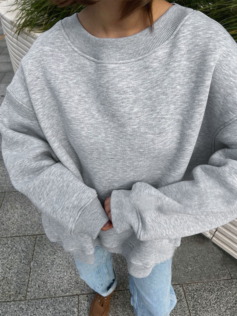 Neutral Style Fleece Hoodie Trend Women's Versatile Loose Polar Fleece Sweatshirt