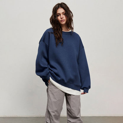 Neutral Style Fleece Hoodie Trend Women's Versatile Loose Polar Fleece Sweatshirt