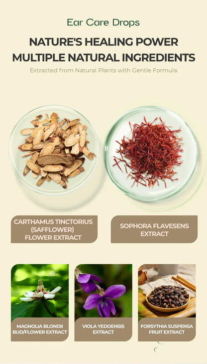 AQA™Meniere's Syndrome Ear Care – Contains Magnolia Biondii Bud & Carthamus Tinctorius Flower Extract to Relieve Tinnitus & Hearing Loss