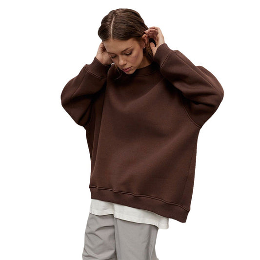 Neutral Style Fleece Hoodie Trend Women's Versatile Loose Polar Fleece Sweatshirt