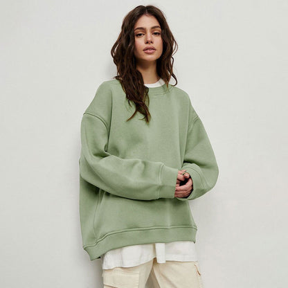 Neutral Style Fleece Hoodie Trend Women's Versatile Loose Polar Fleece Sweatshirt