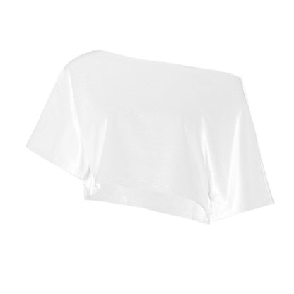 INS Street Style Lazy Off-Shoulder Loose Simple Casual Long Sleeve Sweatshirt  Spicy Girl Crop Top Slimming Top