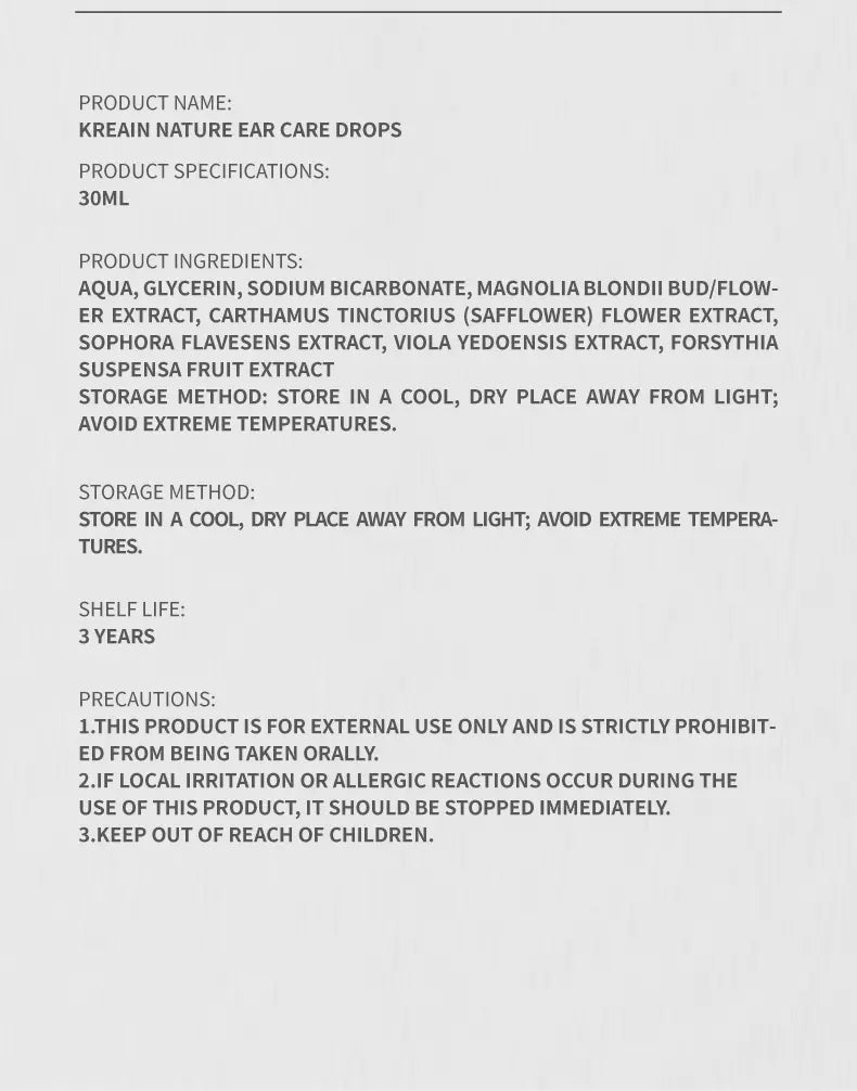 AQA™Meniere's Syndrome Ear Care – Contains Magnolia Biondii Bud & Carthamus Tinctorius Flower Extract to Relieve Tinnitus & Hearing Loss